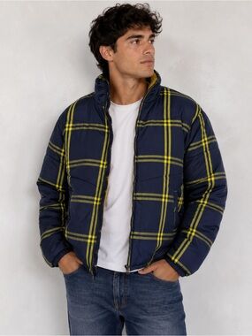 Collusion Men’s Puffer Coat Jacket Reversible Size M